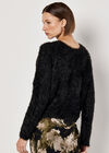 Soft Tinsel Shimmer Jumper, Black, large