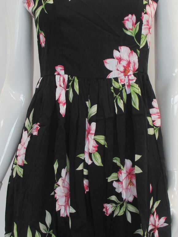 Black  Floral Cami Dress, Black, large