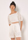 Daisy Mesh Shorts, Cream, large