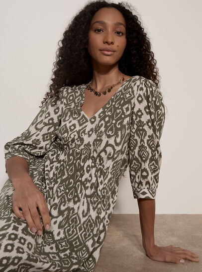 Tapestry Ikat Midi Dress