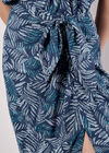 Batik Leaf Wrap Midi Skirt, Blue, large