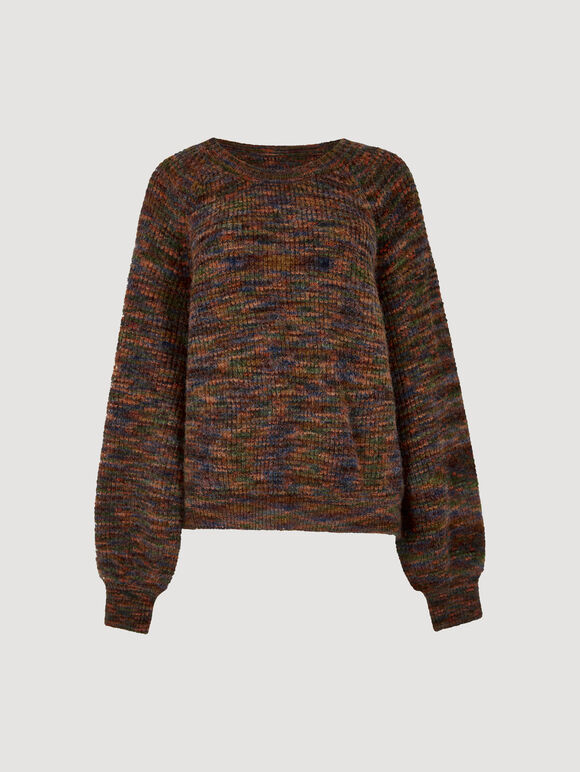 Waffle Knit Space Dye Jumper, Green, large