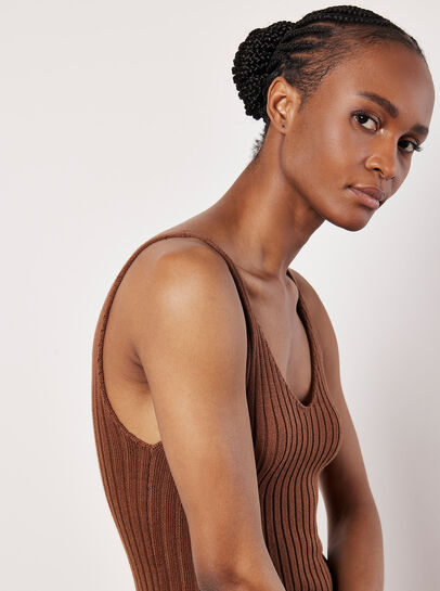 Ribbed Knit Bodycon Midi Dress