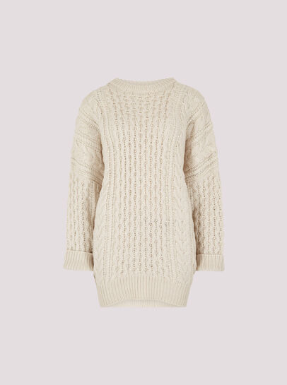 Oversized Cable Knit Jumper Mini Dress