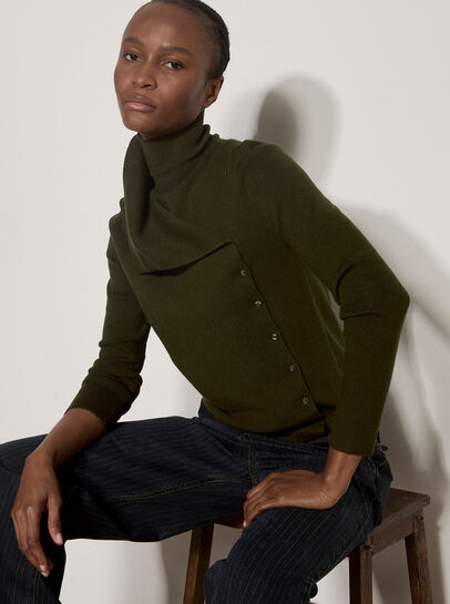 Ribbed Knit Asymmetric Cardigan