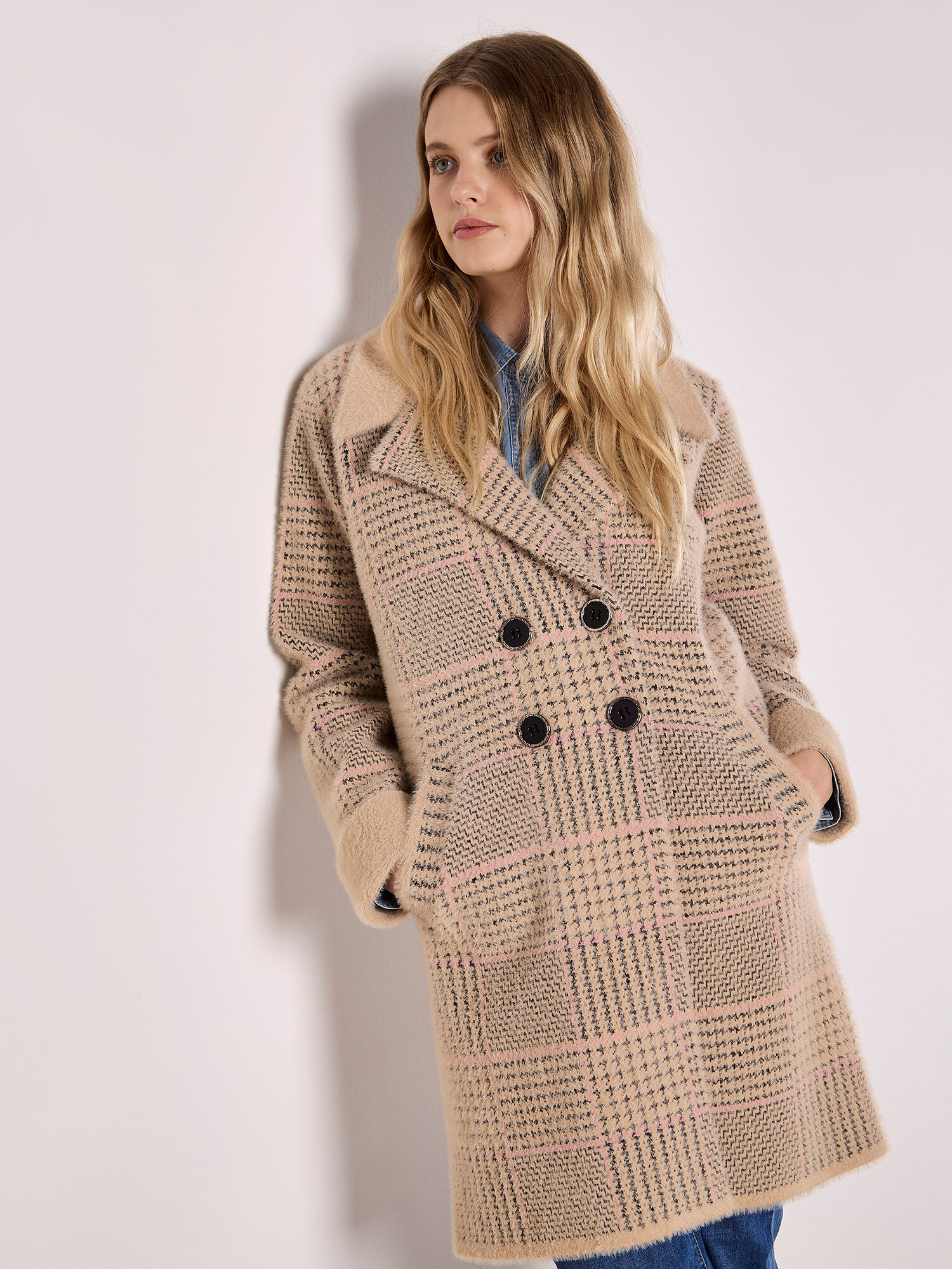 Knit coat sales