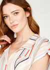 Dotted Stripe Back Pleat Shirt, Cream, large