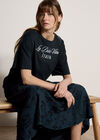 La Dolce Vita Embroidered T-Shirt, Navy, large