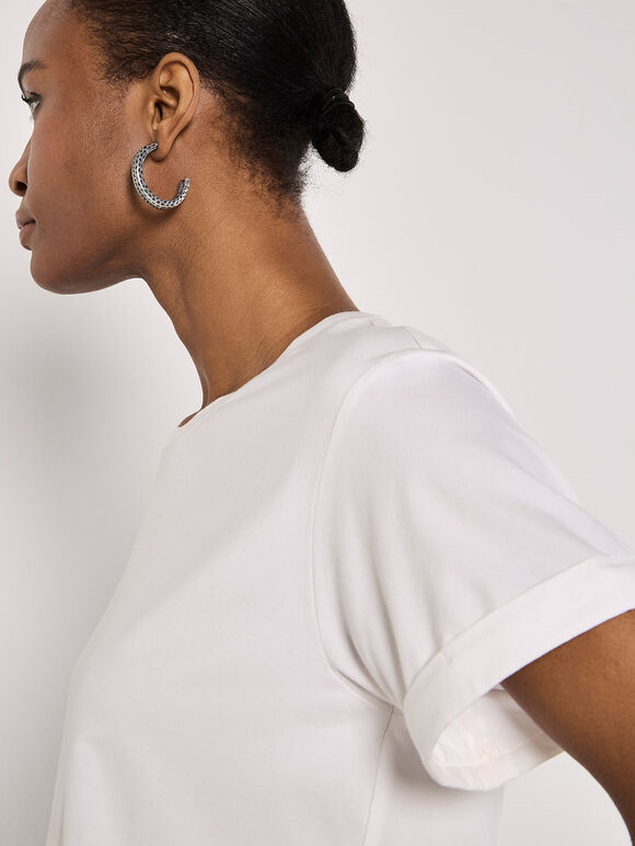 Cotton Modal T-Shirt, White, large