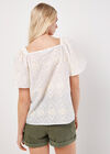 Chevron Embroidered Blouse, Cream, large