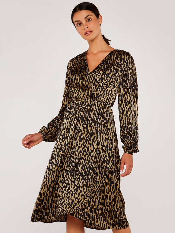 Brush Stroke Geo Dress, Stone, large