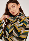 Snood Patchwork Chevron Tunic, Green, large