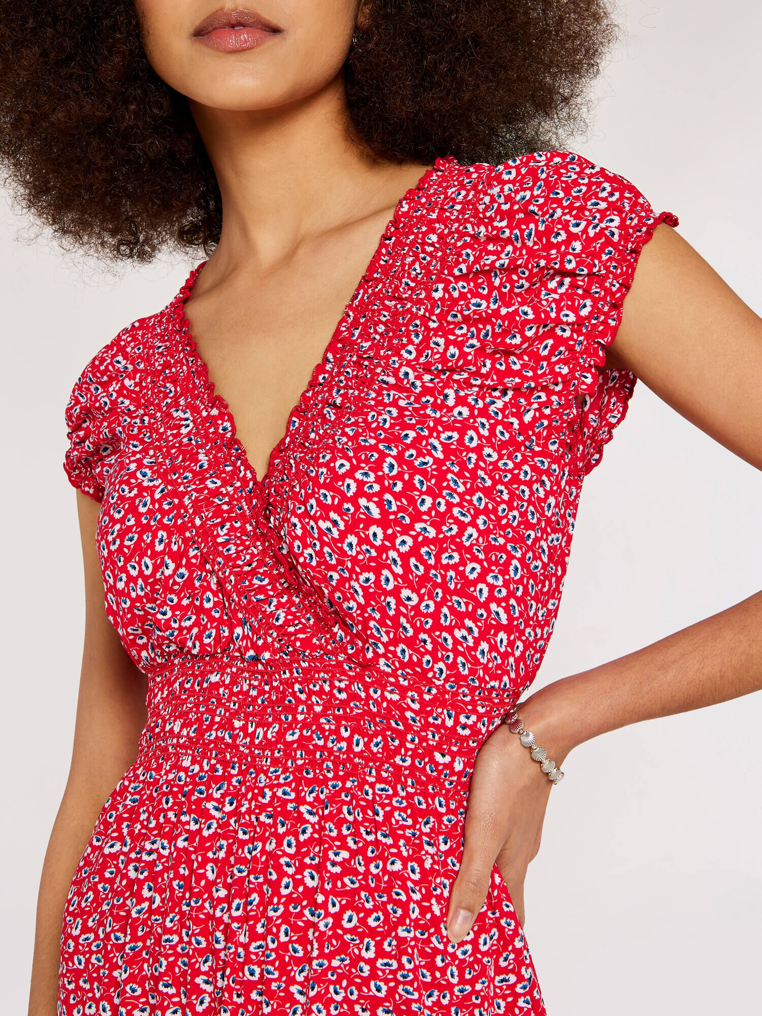 Red ditsy hotsell maxi dress