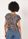 Mixed Animal Textured Cropped T-Shirt, Grey, large