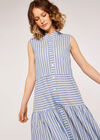 Multi Panel Stripe Dress, Blue, large