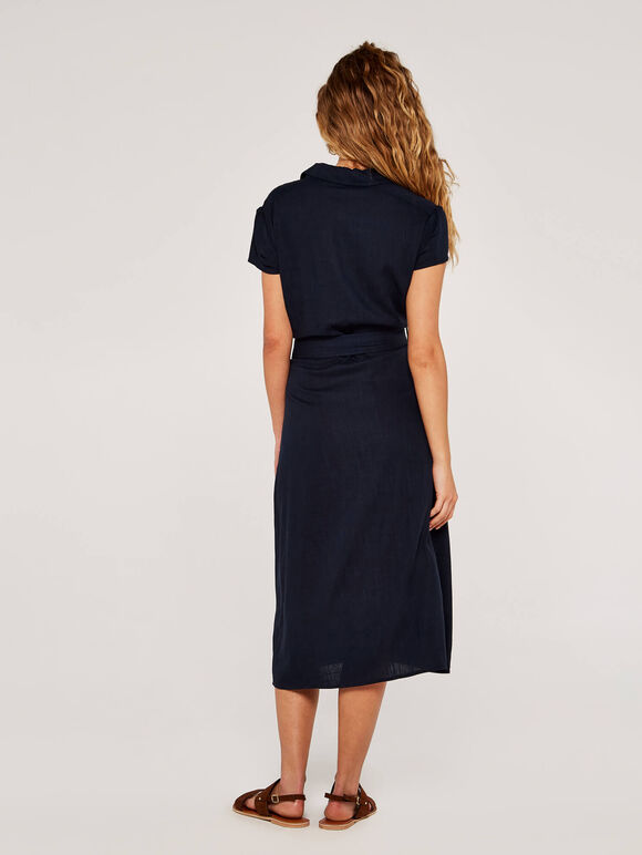 Vintage Button Dress, Navy, large
