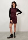 Denim Shift Mini Dress, Burgundy, large