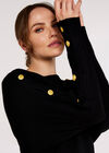  Button Detail Jumper, Black, large