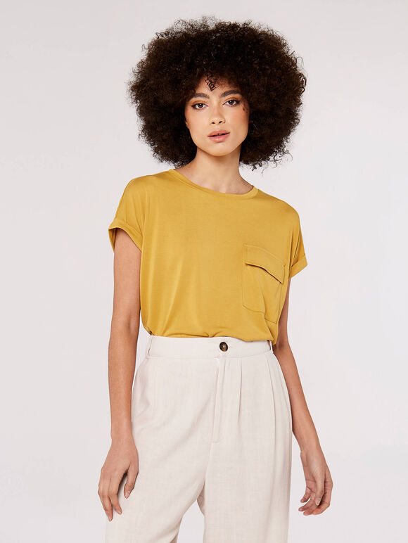 Turn Up Tee, Mustard, large