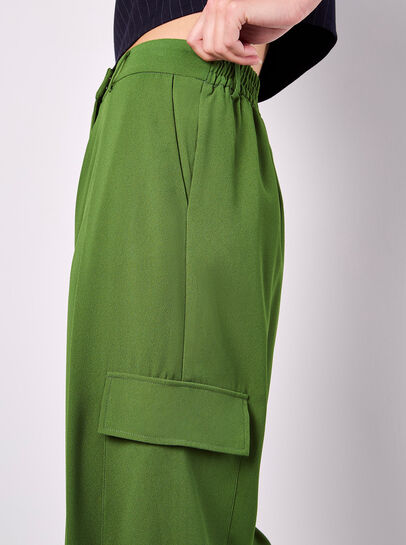 Wide Leg Fluid Cargo Trousers