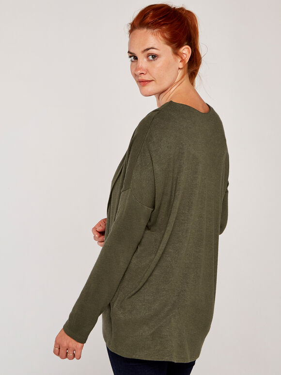 Brushed Reversible X Over Top, Khaki, large