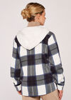 Check Zip Through Shacket, Navy, large