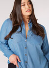 Curve Denim Tencel Shirt, Blue, large