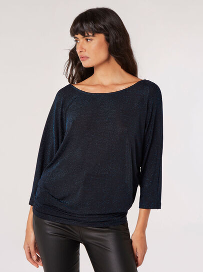 Metallic Shimmer Batwing Top