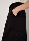 Cotton Cargo Midaxi Skirt, Black, large