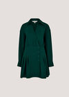 Wrap Shirt Mini Dress, Green, large