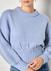Pleat Detail Crop Jumper, Blue, large