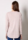 Soft Slub Jersey Stripe Top, Pink, large