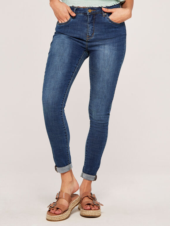 Sienna Mid Rise Skinny Jean, Blue, large