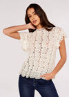 Embroidered High Neck Top, Stone, large