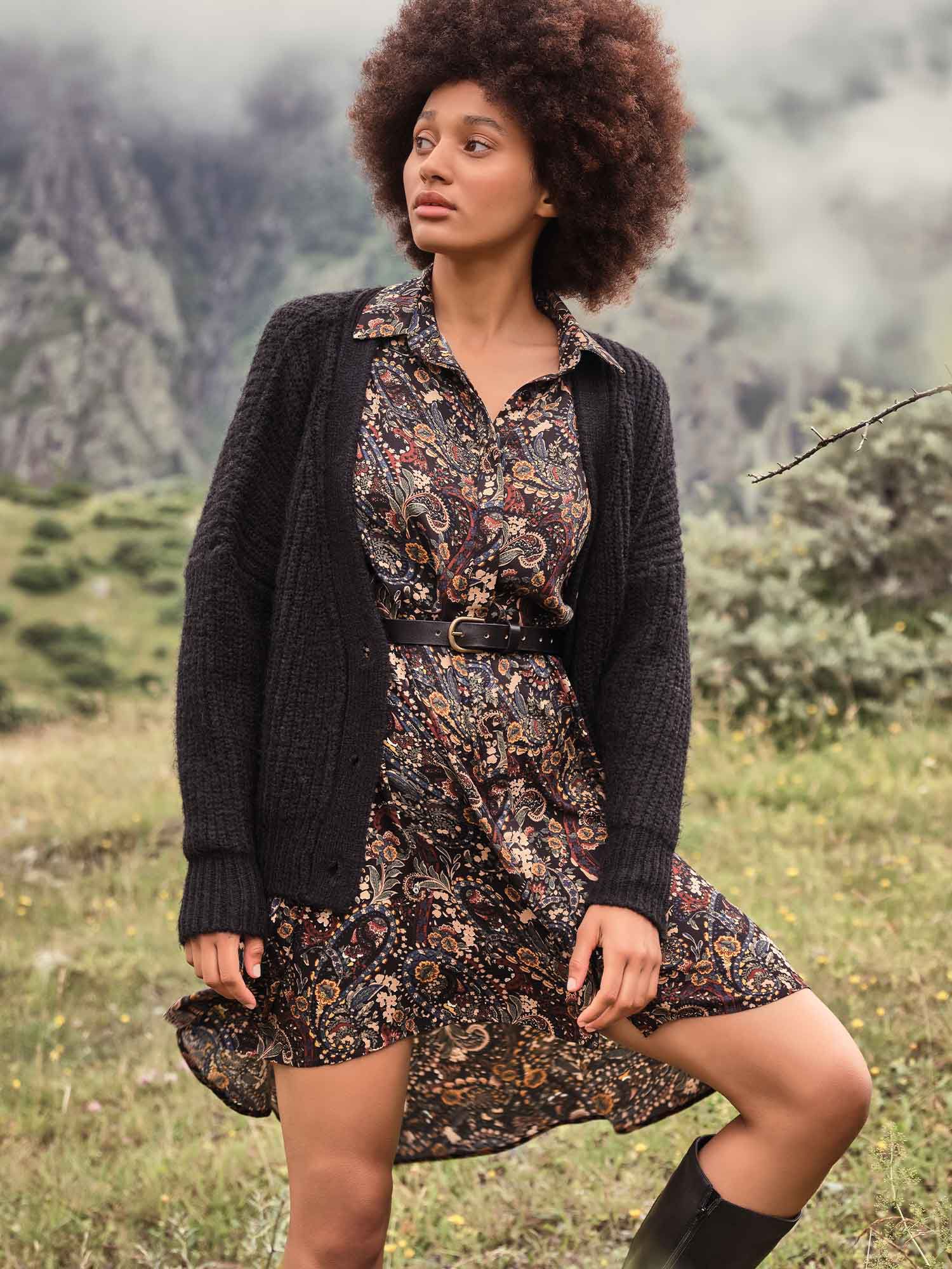 Black paisley 2024 dress