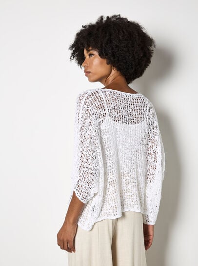 Mesh Popcorn Knit Kaftan Top