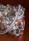 Sequinned Shoulder Bag, Silver, large
