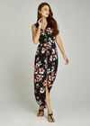 Black Watercolour Zip Front Maxi Dress, Black, large