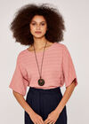 Textured Oversized Necklace Top, Pink, large