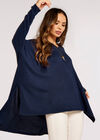 Oversized Soft Touch Top, Navy, large