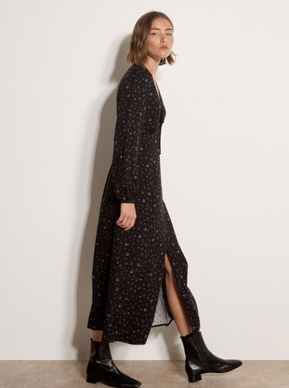 Floral Print Midi Tea Dress
