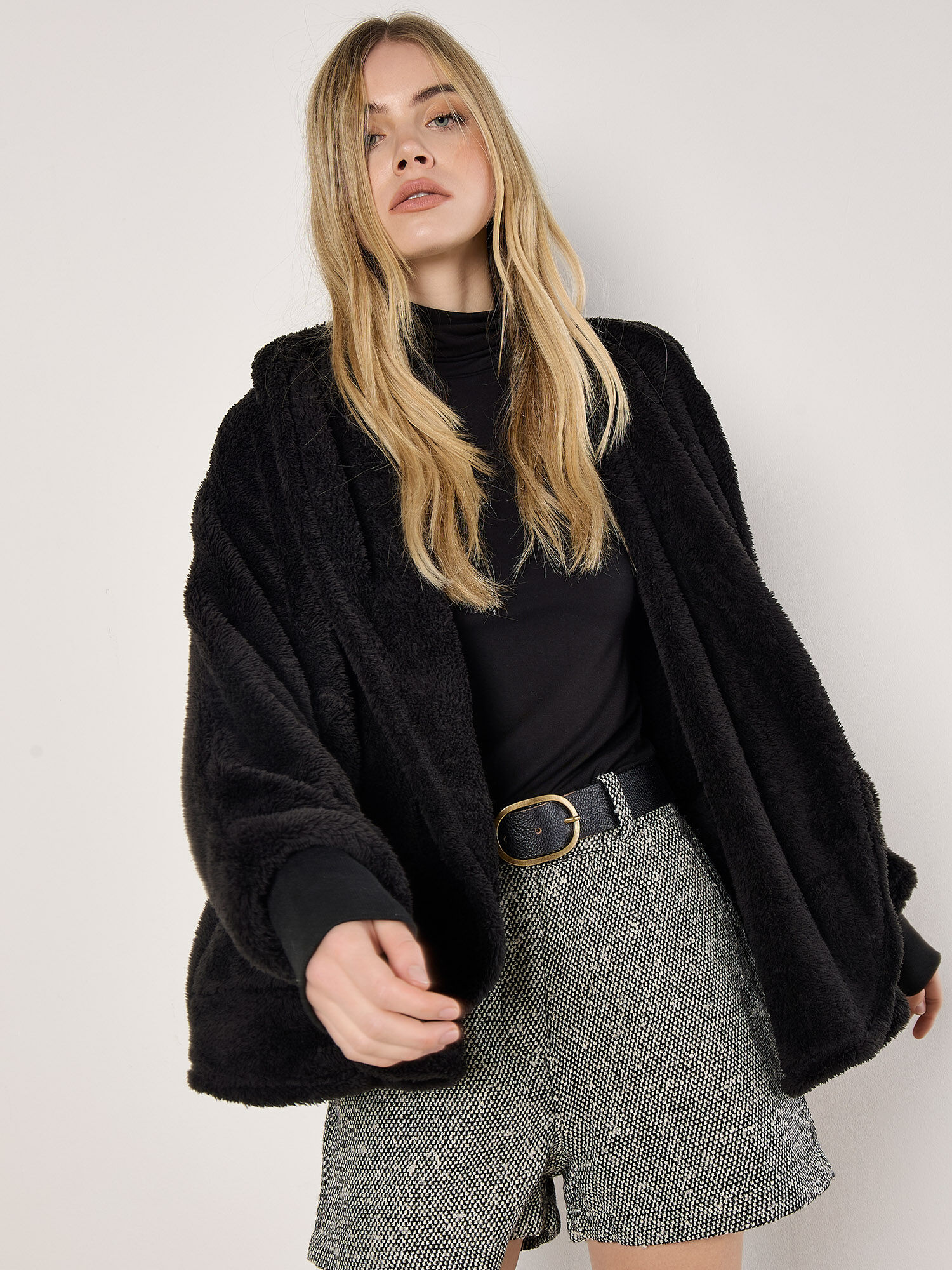Fleece waterfall cardigan on sale