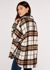 Plaid Wool Shacket, Cream, large