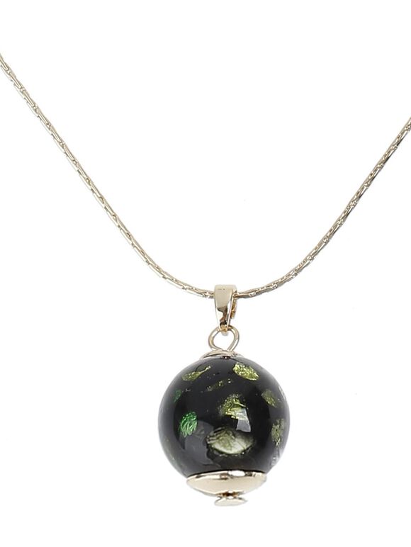 Speckled Sphere Necklace Set, Gold, large