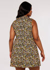 Curve Retro DitsyTrapeze Dress, Black, large