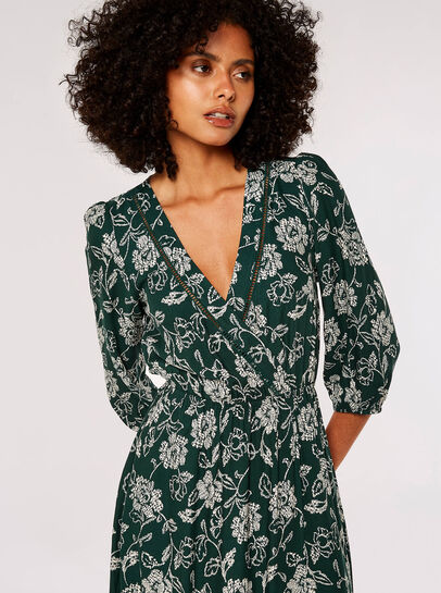 Floral Print Wrap Maxi Dress