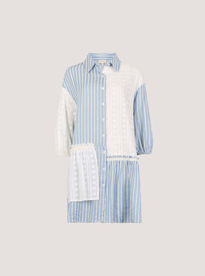 Mix Stripe Shirt Mini Dress