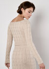Cable Knit Cropped Jumper, Stone, large