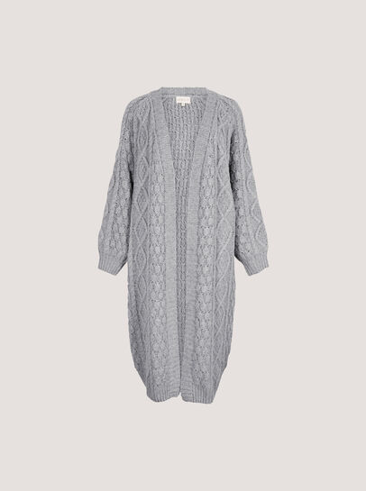 Chunky Cable Knit Longline Cardigan