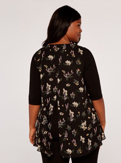 Curve Botanical Print Top